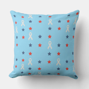Patriotic Stars & Ribbons Throw Pillow
