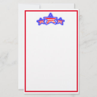 Patriotic Stars Stationery Paper