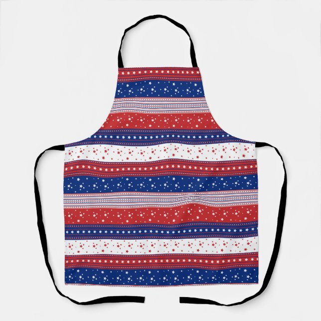 Patriotic Stars & Stripes Abstract American Flag 2 Apron (Front)