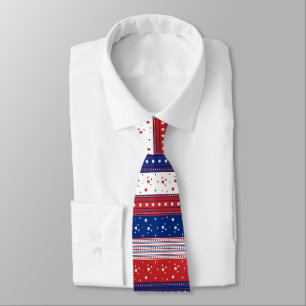 Patriotic Stars & Stripes Abstract American Flag 2 Tie