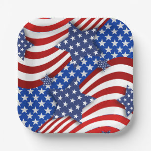 Patriotic Stars & Stripes Celebration Paper Plate