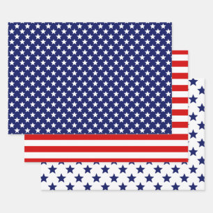 Patriotic Stars Stripes DIY Pattern & BG Colours # Wrapping Paper Sheet