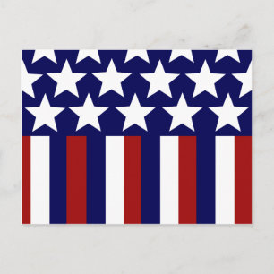 Patriotic Stars Stripes Freedom Flag 4th of July Postcard