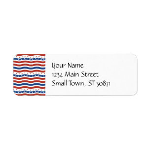 Patriotic Stars Stripes Freedom Flag Fourth of Jul Return Address Label