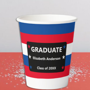 Patriotic Stars & Stripes Graduation Paper Cups