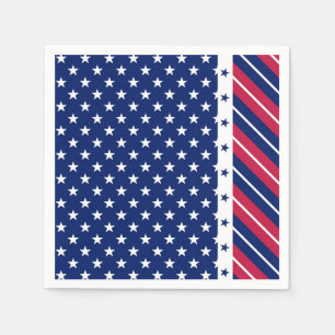 Patriotic Stars Stripes July 4 Picnic Military Napkin