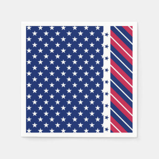 Patriotic Stars Stripes July 4 Picnic Military Napkin