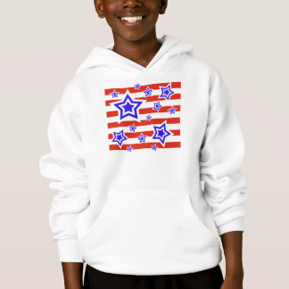 Patriotic Stars & Stripes Kids Hooded Sweatshirt