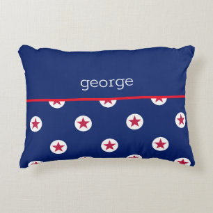 Patriotic Stars Stripes NAME Home Decor Fun Decorative Cushion