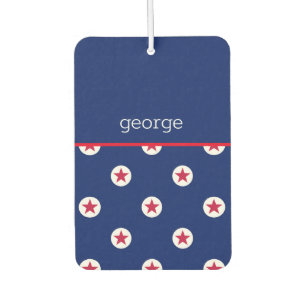 Patriotic Stars Stripes Pattern Name Fun Car Air Freshener