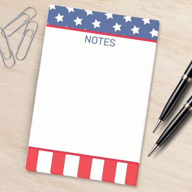 Patriotic Stars & Stripes USA American Flag Post-it Notes (usa american flag notepad)