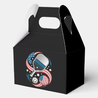 Patriotic Stars Stripes USA Flag Pickleball Favour Box