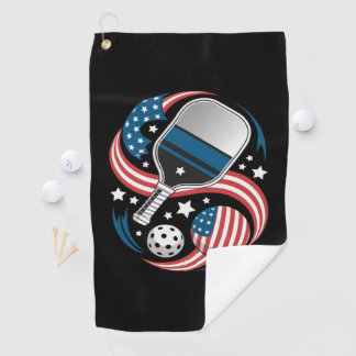 Patriotic Stars Stripes USA Flag Pickleball Golf Towel