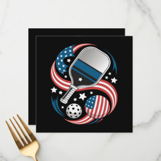 Patriotic Stars Stripes USA Flag Pickleball Menu