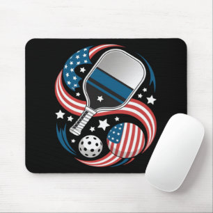 Patriotic Stars Stripes USA Flag Pickleball Mouse Pad