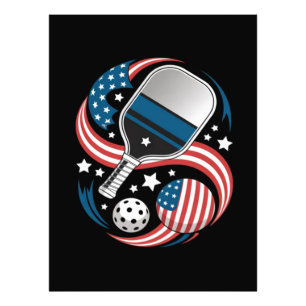 Patriotic Stars Stripes USA Flag Pickleball Photo Print