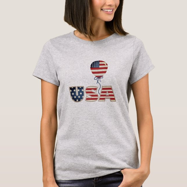 Patriotic Stars & Stripes USA T-Shirt (Front)