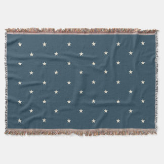 Patriotic Stars Vintage Navy Canton Throw Blanket