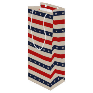 Patriotic Stars Wine Gift Bag