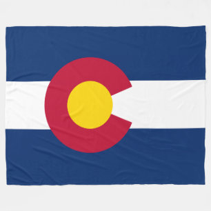 Patriotic State Flag of Colorado Fleece Blanket