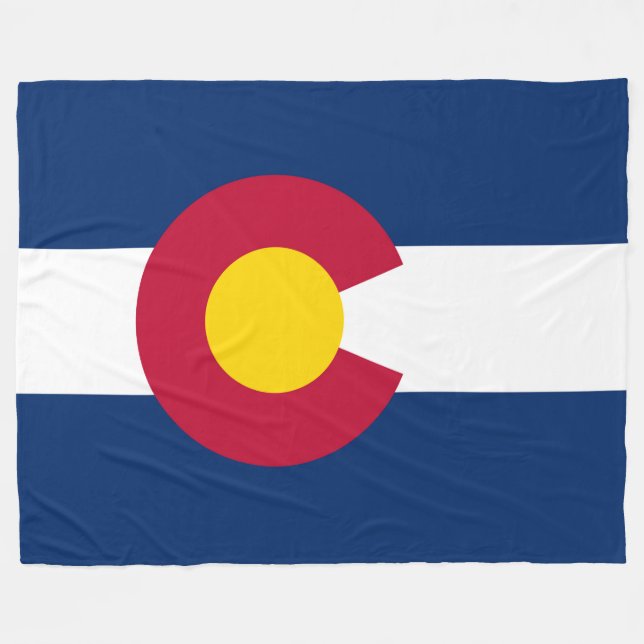 Patriotic State Flag of Colorado Fleece Blanket (Front (Horizontal))