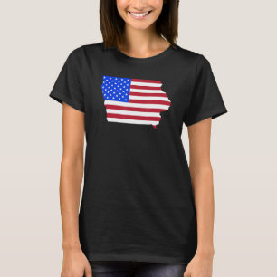 Patriotic State of Iowa USA Flag for Men Women Adu T-Shirt