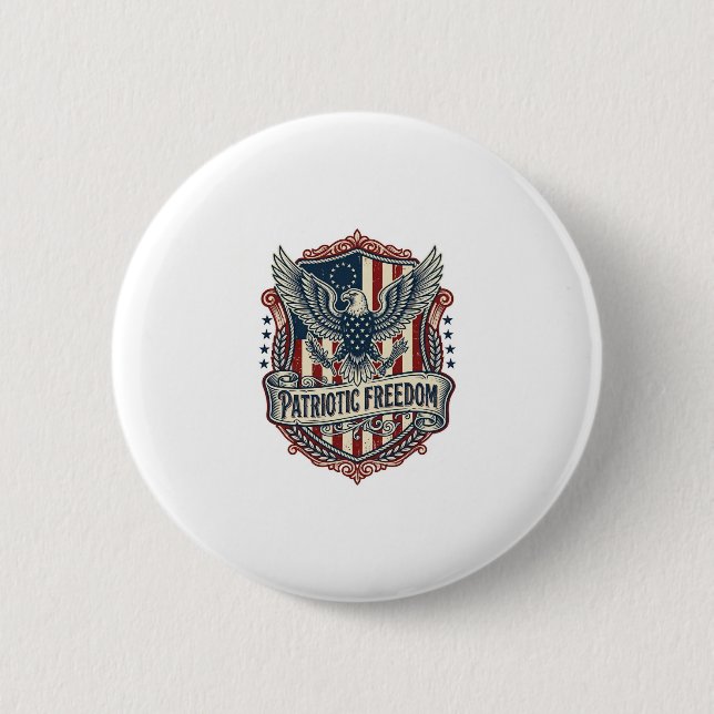 Patriotic State Pride Series Vector Graphic Tee (2 6 Cm Round Badge (Front)