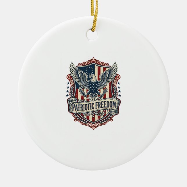 Patriotic State Pride Series Vector Graphic Tee (2 Ceramic Ornament (Front)