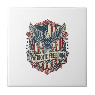 Patriotic State Pride Series Vector Graphic Tee (2 Ceramic Tile