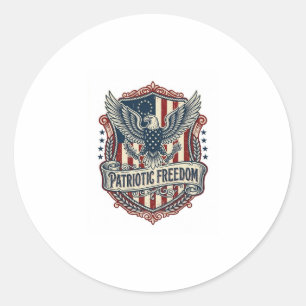 Patriotic State Pride Series Vector Graphic Tee (2 Classic Round Sticker