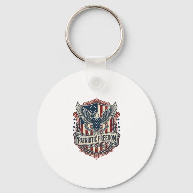 Patriotic State Pride Series Vector Graphic Tee (2 Key Ring (Front)