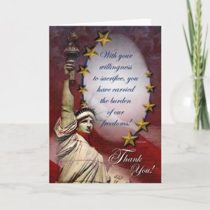 Patriotic Statue of Liberty Thank You Card