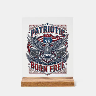 Patriotic Steel Road Guardian Biker Road Freedom P Acrylic Sign