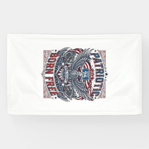 Patriotic Steel Road Guardian Biker Road Freedom P Banner