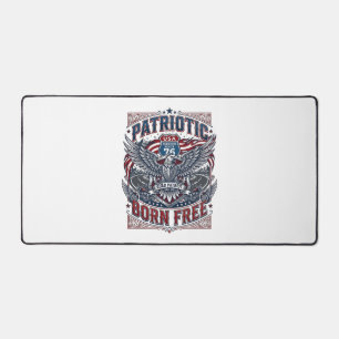 Patriotic Steel Road Guardian Biker Road Freedom P Desk Mat