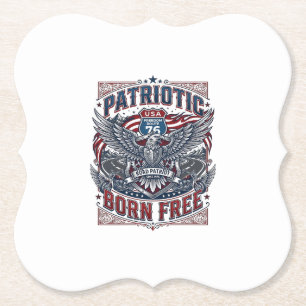 Patriotic Steel Road Guardian Biker Road Freedom P Paper Coaster