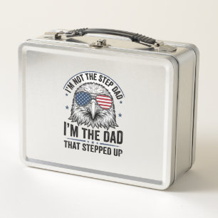 Patriotic Step Dad Eagle Vintage Shirt Design_1 Metal Lunch Box