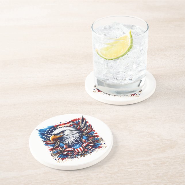 Patriotic Stone Coaster (Side)