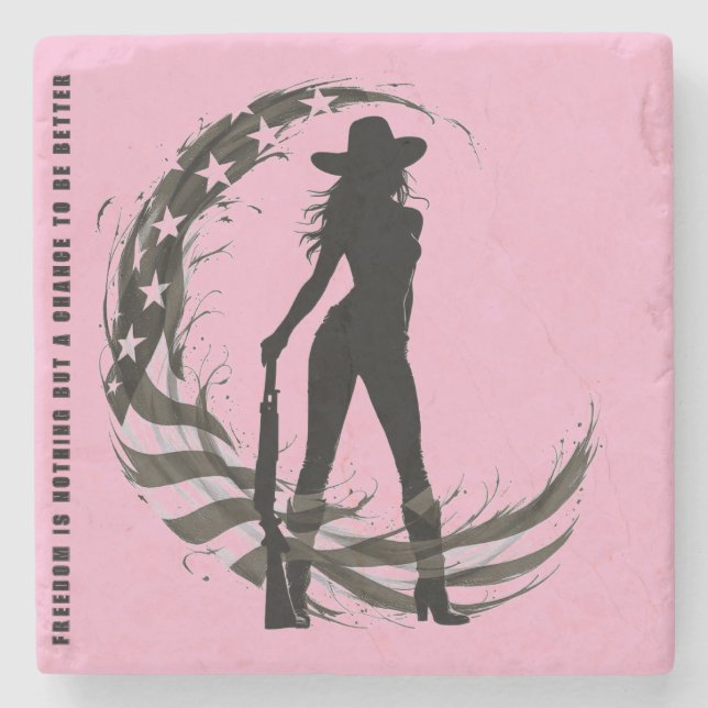 Patriotic Stone Coaster (Front)