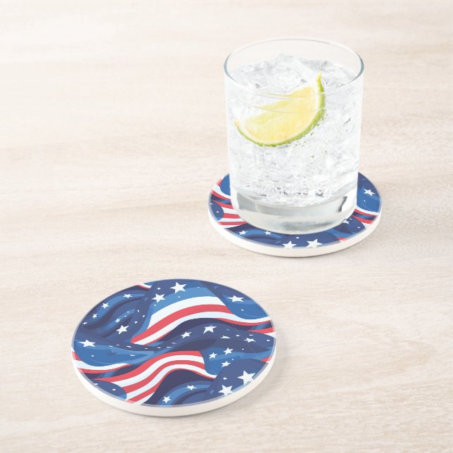 Patriotic Stone Coaster (Side)