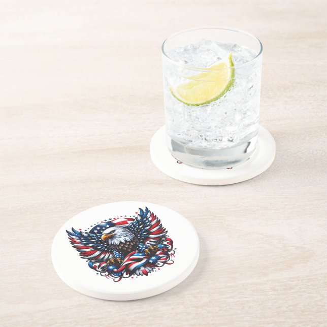 Patriotic Stone Coaster (Side)