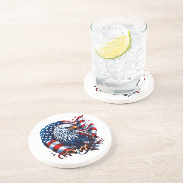 Patriotic Stone Coaster (Side)