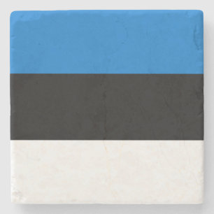 Patriotic stone coaster with Flag of Estonia