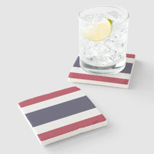 Patriotic stone coaster with Flag of Thailand