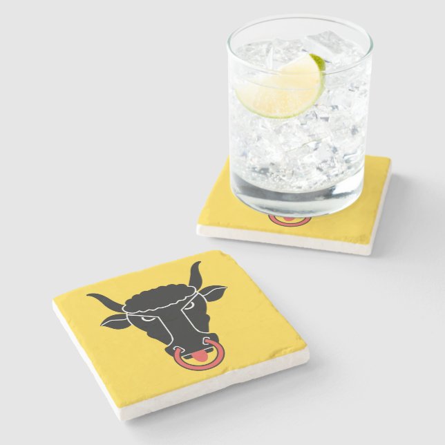 Patriotic stone coaster with Flag of Uri, Swiss (Side)