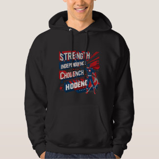 Patriotic Strength and Independence Graphic Men's Hoodie