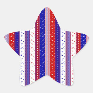 Patriotic Stripes Star Sticker