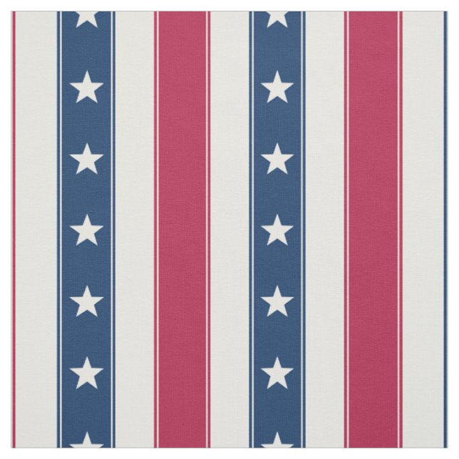 Patriotic Stripes & Stars (medium scale vertical) Fabric (Swatch)