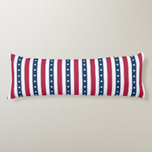 Patriotic Stripes with Stars (vertical) Body Cushion