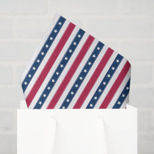 Patriotic Stripes with Stars (vertical) Tissue Paper
